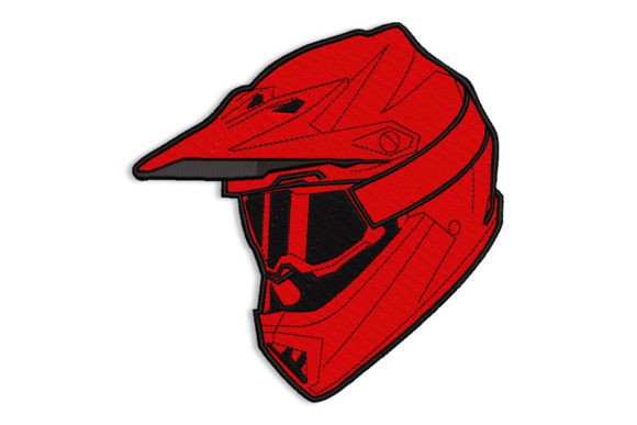 Motocross Helmet: A Bold Holiday Embroidery Pick